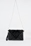 Women's Geometric Silver Stone Suede Portfolio Handbag and Clutch Bag with Ankle Strap and Chain Strap - 4