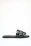 Black Leather Women's Slippers with Metal Buckle Accessories Orthopedic Sole Comfortable Stylish Amanda - 2