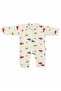 Baby Construction Vehicle Patterned Long Sleeve Romper – Soft Cotton Snap-On Baby Bodysuit - 4