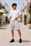 Men's Plain Shorts+Crew Neck T-Shirt Stylish Summer Comfortable Fit Casual Shorts+T-Shirt Two-Piece Set - 2
