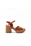 Tan Suede Women's Platform Heeled Sandals – Genuine Leather Lined Casual and Stylish Summer Shoes