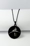3.5 cm Plate Black Color Double Sided Ayetel Kursi Embroidered 60 cm Accordion Chain 316L Stainless Steel Necklace - 2
