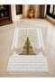 Kaaba Gate Patterned Micro Chenille Prayer Mat |   Gold Leaf Detailed |   Burma Tasseled |   Luxurious Velvet Textured Prayer Mat |   Premium Quality |   Hajj Umrah Gift |   Dowry Prayer Rug - 3