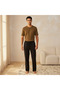 Men Cotton Ribbed Drawstring Waist Nightwear Set - 3