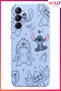Baby Blue Stitch Sweet Freakery Pattern Silicone Case for Samsung Galaxy A34