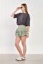 Women's elastic waist ruffled mini skort - olive - 4