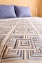 Blue Tile Patterned Double Printed Pique & Bedspread 200X230 cm - 3