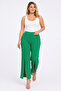 Women's Plus Size Green, Slit, Elastic Waist Trousers 65N39575