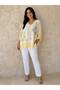 Women's Lace Detailed Stoned Cotton Oversize Blouse 46-54
