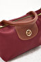 Giza Satin Small Size Claret Red Women's Shoulder Bag - 7
