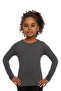 Dark Gray Long Sleeve Girls' Basic Seasonal T-Shirt