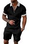 Men's Polo Shirt and Shorts Set 2 Piece Summer Tracksuit Fashion Casual Short Sleeve Polo Suits Activewear Sweatsuits