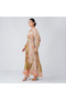Beige Tropical Floral Smocked Maxi Dress - 2