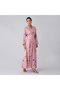 Pink Multi Floral V-Neck Casual Dress - 3