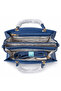 Women’s Structured Top Handle Handbag with Blue Monogram Tote - 2