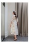 Pre-Tied Balloon Sleeve Midi Dress - 5