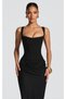 Long Dress with Draped Skirt and Corseted Top - 2