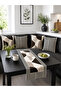 Black Beige Geometric Runner and Set of 4 Throw Pillow Covers Modern Decorative Pillow