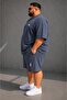 Men's Large Size Oversize Shorts Set 100% Cotton 2-Piece Set Casual Sports Combination - 2