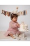 Baby Girl and Child Rose Embossed Tulle Detailed Birthday and Special Occasion Dress with Tulle Sleeves - 6