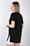 Women's Crew Neck Long T-Shirt with Side Slits - 3