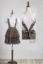Girl's Helen Leopard Strap Dress Lace Ecru Short Sleeve Blouse Set October 29 Show Outfit - 6