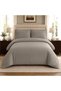 Stone Color Double Duvet Cover Size 220 x 240cm, 280 Thread Count Cool Breathable 100% Long Staple Dyed Cotton With 2 Pillowcases