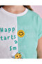 Girls White And Mint Printed T-Shirt - 5