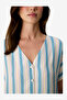 Women Ella Striped Short Sleeve Trousers Blue Set - 3