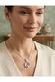 316L Steel Gold Color Chain Purple Flower Inlaid Zircon Stone Pearl Detailed Portrait Model Necklace - 2