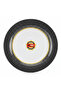 Premium Black & White Melamine Dinner Plate 8.5 Inch