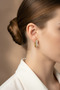 Yellow Color Stylish Hoop Earrings with Baguette and Round Stone Detail for Women - 2
