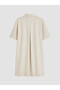Lcw Vision Beige Shirt Collar 100% Cotton Mini Dress - 7