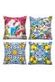 Lemon Coast Patterned 4-Piece Throw Pillow Cover Set - 3