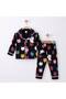 100% Cotton Long Sleeve Buttoned Seasonal Cat Patterned Soft Textured Bottom and Top Unisex Baby Pajama Set for Girls and Boys - 2