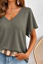    Women's Short Sleeve V-Neck Viscose Blouse - 2
