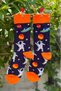 Unisex Mars Astronaut Spaceship Orange Socks