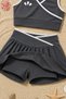Girl's Sporty Gray Color Crop Top - Shorts Skirt Bottom Top - Set - 7