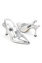 Silver Mirror Pointed Toe 7 cm Heeled Women's Evening Dress Shoes