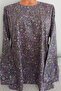 Er Clothing Paper Print Combed Cotton Blouse Long-Sleeve O-Neck 3 Buttons Multicolor - 4