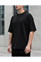 Oversize Kalıp Bisiklet Yaka Basic T-shirt - 2
