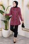 Patterned Hijab Tunic Bordo