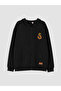 Black Galatasaray Printed Boys' Tracksuit Set - 2