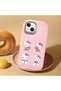 iPhone 13 Compatible Case Camera Protector Pink Silicone Couple Phone Case with Kitty Pattern - 2