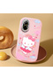 Realme 12 Lite Compatible Case Camera Protective Pink Kitty Patterned Silicone Couple Phone Case - 2