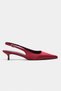 Rovia Burgundy Satin Pointed Toe Thin Heeled Women's Shoes - 5