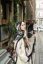 Amore Leaf Pattern Viscose Shawl - Dark Khaki Multicolor - 3