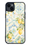 iPhone 14 Plus Glossy Phone Case with Azure Lemon Garden Design