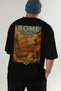 Rome Italy 2 Black Oversize Country City Back Printed Unisex T-Shirt 100% Cotton Premium - 7