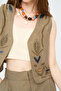 Women's Beaded and Sequined Flowy Vest - 2